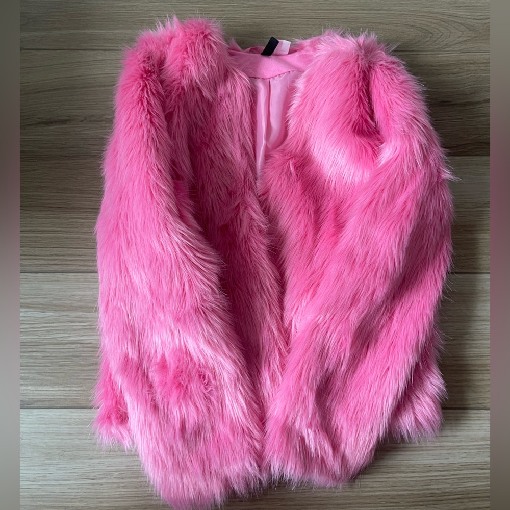 H&M Pink Faux Fur Jacket